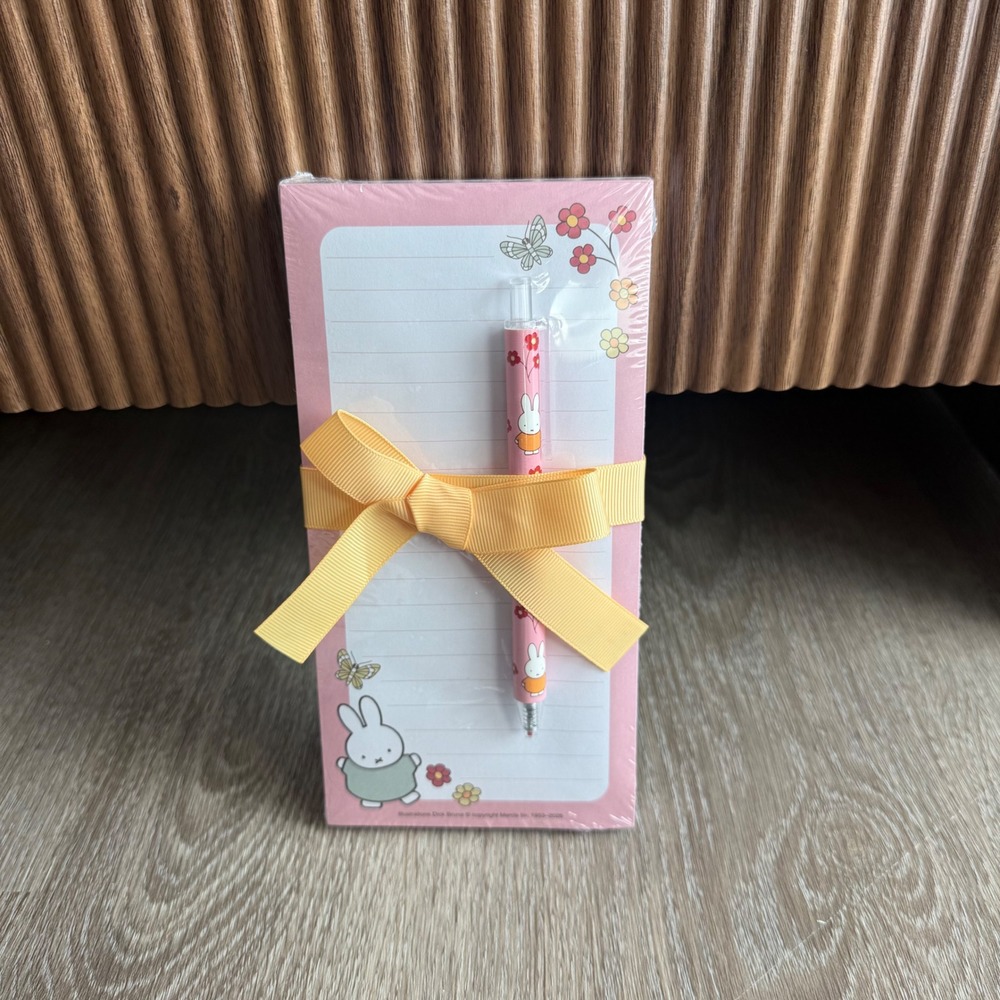 Miffy Magnetic List Pad and Gel Pen Set Pink Floral Bunny Dick Bruna MY200 NEW